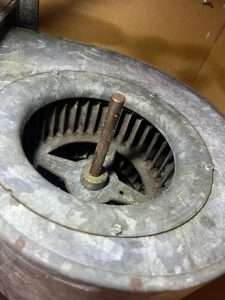 close up of a blower motor