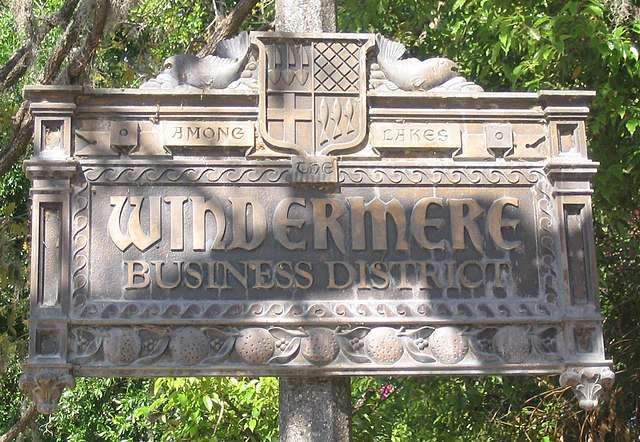 Sign for Windermere Business District - air duct cleaning