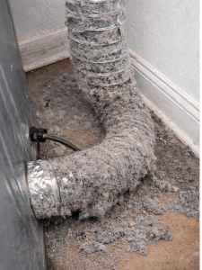 dryer vent completly covered in lint and dust